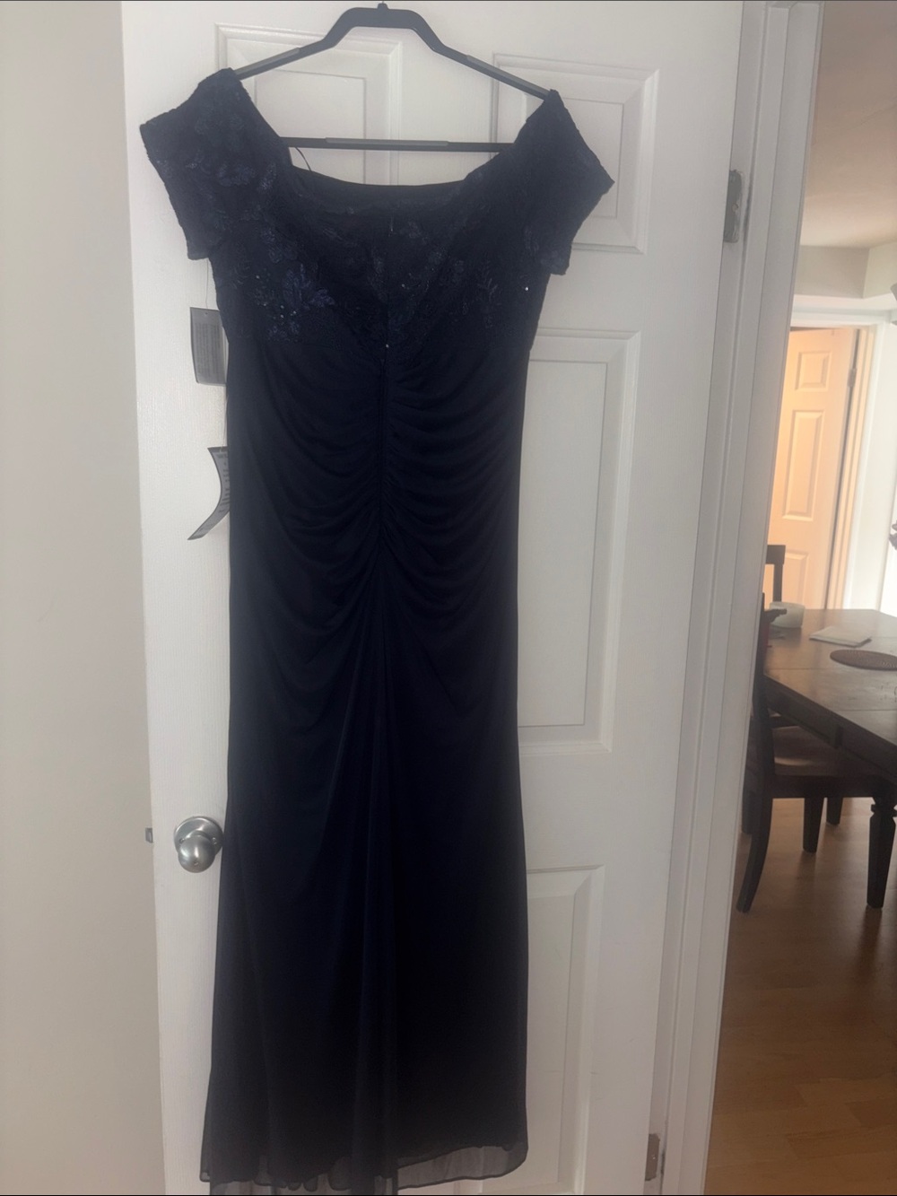 Evening gown Blue Off-Shoulder Evening Dress with Embellished Detail.NWT size 16 - Picture 10 of 12